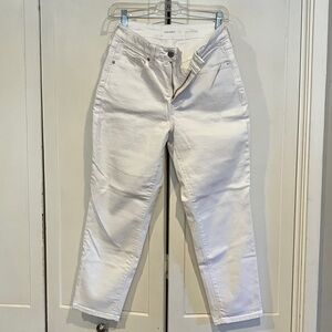 Old Navy White Cropped Straight-Leg Jeans